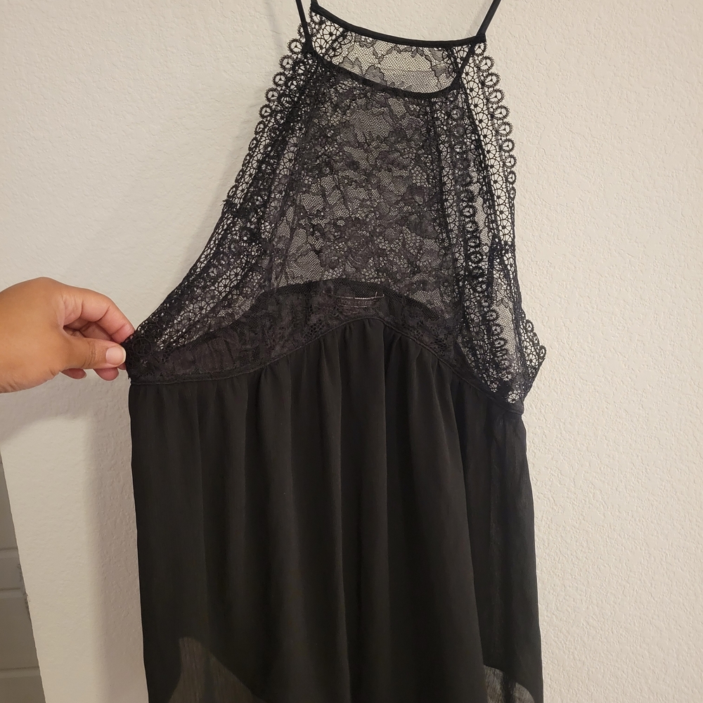 Victoria's Secret Elegant Black Lace Blouse Valentines Day